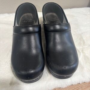 Dansko Classic Black Leather Clogs